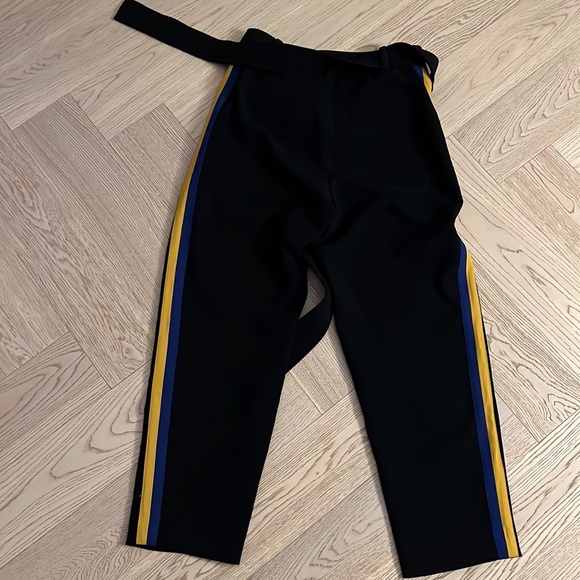 Trouser style pant with belt. Cropped and wide leg. High waist. - Picture 3 of 3